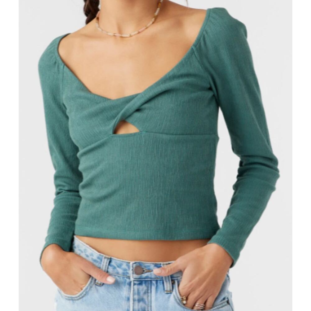 NEW O'Neill Kristina Silver Pine Long Sleeve Center Twist XL
